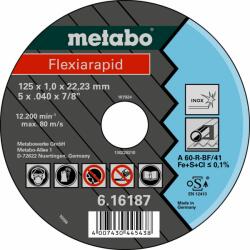 Metabo Flexiarapid Vágótárcsa 125 x 1, 0 x 22, 23 INOX, TF 41 616187000 (616187000)