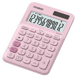 Casio Calculator Casio MS 20 UC PK, roz, douăsprezece cifre, sursă de alimentare duală