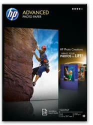 HP Hârtie foto lucioasă HP Advanced, Q5456A, hârtie foto, lucioasă, tip avansat alb, A4, 250 g/m2, 25 buc, jet de cerneală