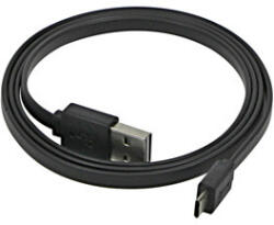 Neutralle USB-kábel (2.0), USB A hím (fordítható) - microUSB hím (fordítható), 0, 3 m, lapos, fekete, kétoldalas, KIÁRUSÍTÁS