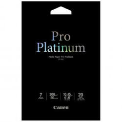 Canon Photo Paper Pro Platinum, PT-101, fotópapír, fényes, 2768B013, fehér, 10x15cm, 4x6", 300 g/m2, 20 db, tintasugaras papír