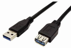 USB hosszabbító kábel (3.0), USB A hím - USB A csatlakozó, 1, 8 m, fekete