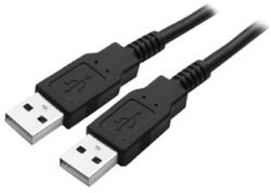 Logo USB kábel (2.0), USB A csatlakozó - USB A csatlakozó, 1, 8 m, fekete, buborékcsomagolás, High Speed