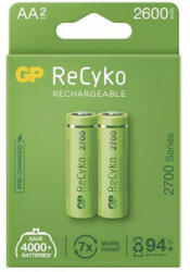 GP Batteries Újratölthető akkumulátor, AA (HR6), 1.2V, 2600 mAh, GP, papírdoboz, 2 db, ReCyko
