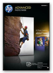 HP Advanced Glossy Photo Paper, Q8691A, fotópapír, szegély nélküli fényes típus, fejlett típusú fehér, 10x15cm, 4x6", 250 g/m2, 25 db