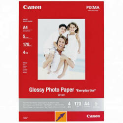 Canon Hârtie foto lucioasă Canon, GP-501, hârtie foto, lucioasă, tip GP-501 0775B076, albă, 21x29, 7 cm, A4, 200 g/m2, 5 buc, jet de cerneală