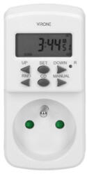 VIRONE Aljzat elektronikus időzítővel Mini 230V, 50Hz, max. 1800W, fehér, Virone, időzítő, 10 program, 2P Z