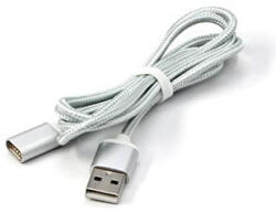 Neutralle USB-kábel (2.0), USB A hím - mágneses csatlakozó, 1 m, ezüst színű, KIÁRUSÍTÁS