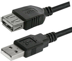 Logo Cablu prelungitor USB Logo (2.0), USB A tată - USB A mamă, 1, 8 m, negru, blister