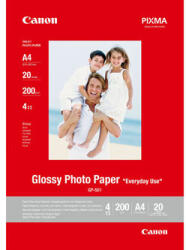 Canon fényes fotópapír, GP-501, fotópapír, fényes, GP-501 típus 0775B082, fehér, A4, 210 g/m2, 20 db, tintasugaras papír