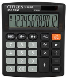 Citizen számológép SDC812NR, fekete, asztali, tizenkét számjegyű, kettős tápellátás