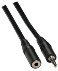 Hosszabbító audio kábel Jack (3, 5 mm) hím - Jack (3, 5 mm) női, 3m, fekete