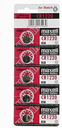 Maxell Baterie litiu, buton, CR1220, 3V, Maxell, blister, pachet de 5 Baterii de unica folosinta