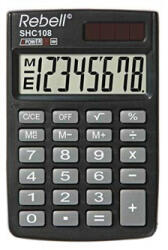 Rebell Calculator Rebell RE-SHC108 BX, RE-SHC100N BX, negru, buzunar, opt cifre