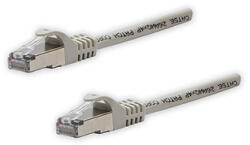 Neutralle LAN kábel FTP patchkábel, Cat. 5e, RJ45 csatlakozó - RJ45 csatlakozó, 3 m, árnyékolt, szürke, tiszta réz, gazdaságos