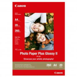 Canon Photo Paper Plus Glossy, PP-201 A4, fényes fotópapír, fényes, 2311B019, fehér, A4, 260 g/m2, 20 db, tintasugaras papír