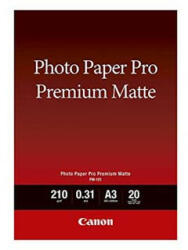 Canon fotópapír prémium matt, PM-101, fotópapír, matt, 8657B006, fehér, A3, 210 g/m2, 20 db, tintasugaras fotópapír