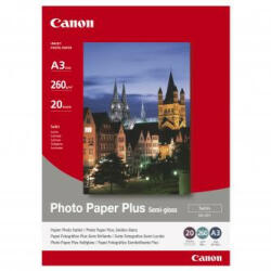 Canon Photo Paper Plus Semi-Glossy, SG-201 A3, fotópapír, félig fényes, szatén 1686B026, fehér, A3, 260 g/m2, 20 db, atramen