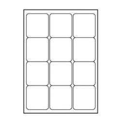 Logo Logós címkék 66mm x 70mm, A4, matt, fehér, 12 címke, 140g/m2, 25 darabos csomag, tintasugaras és lézernyomtatókhoz