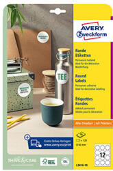 Avery Zweckform címkék 60mm, A4, fehér, 12 címke, 10 darabos csomag, L3416-10, lézer- és tintasugaras nyomtatókhoz, fénymásolókhoz