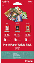 Canon Photo Paper Variety Pack VP-101, VP-101, fotópapír, 5x PP201, 5x SG201, 10x GP501 típus fényes, 0775B078, fehér, 10x15cm, 4x