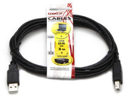 Logo USB kábel (2.0), USB A csatlakozó - USB B csatlakozó, 3m, fekete - tonerpartners - 985 Ft