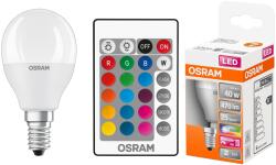 OSRAM Star RGBW LED izzó távirányítóval, szabályozható, P40, E14, 5.5W (40W), 470 lm, fehér és színes fény