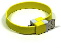 Logo USB kábel (2.0), USB A csatlakozó - microUSB csatlakozó, 0, 25m, sárga, buborékcsomagolás, csuklópánt, SELL