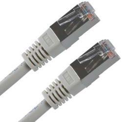 LAN kábel FTP patchkábel, Cat. 5e, RJ45 csatlakozó - RJ45 csatlakozó, 1, 5 m, árnyékolt, szürke, gazdaságos