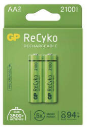 GP Batteries Újratölthető akkumulátor, AA (HR6), 1.2V, 2100 mAh, GP, papírdoboz, 2 db, ReCyko