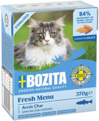 Bozita 24x370g Bozita falatok Sterilised hegyi lazac szószban nedves macskatáp