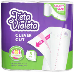 Violeta VIOLETA háztartási papírtörlő PIKNIK CLEVER CUT 3 rétegű, 2 tekercs (V334)