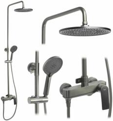 Rea Coloana de dus cu baterie monocomanda gri periat Rea Avalon (5902557391967)