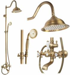 Rea Coloana de dus cu baterie dubla comanda bronz periat Rea Bergamo (5902557397693)