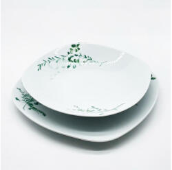 Berlinger Haus 18 részes porcelán étkészlet, zöld virágos (BH-10200)