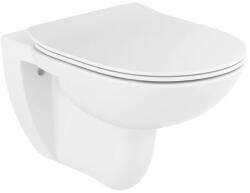 Roca Debba Round függesztett perem nélküli fali WC csésze 35, 5x54 cm, Soft Close vékony ülőkével, fehér A34H992000 (A34H992000)