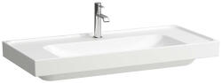 Laufen MEDA Mosdó, 100 cm, bal és jobb oldali pulttal, csiszolt alsó felülettel, túlfolyónyílás nélkül, egy csaplyukkal, Matt Fehér H8161197571111 (H8161197571111)