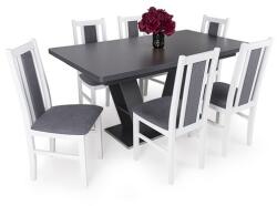  Prága asztal Félix székkel - 6 személyes étkezőgarnitúra