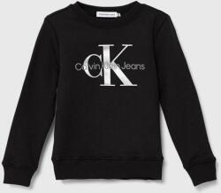 Calvin Klein pamut melegítőfelső fekete, nyomott mintás - fekete 104