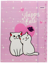 Spirit Spirit: Happy Cats rózsaszín gumis mappa 600gr A/4 (402329)