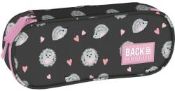 DERFORM BackUP tolltartó lányoknak, ovális, cipzáras, süni, fekete