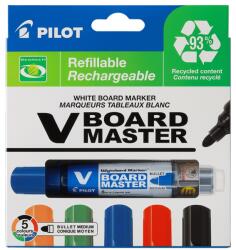 Pilot Marker whiteboard reincarcabil, varf rotund 2.0 mm, 5 buc/set, Vboard PILOT (PWBMAVBMS5BG)