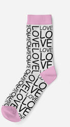  Női pamut zokni - fehér-rózsaszín - Love mintás - 39-42 - Evidence