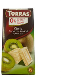 TORRAS , Kiwis fehércsokoládé tábla, hozzáadott cukor nélkül, 75g