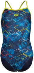 arena daly swimsuit light drop back girls navy soft green/navy multi