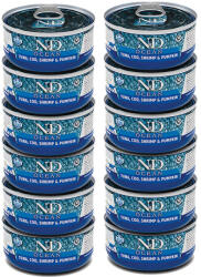 N&D Ocean N&D Cat Ocean Tonhal, Tőkehal garnélával és sütőtökkel 12x70g