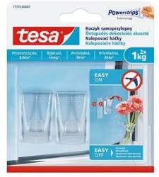 tesa Műanyag akasztó, ragasztócsíkkal, nagy méret, TESA Powerstrips® , átlátszó (77735-00007-00) - treewell