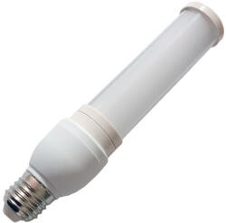 Inesa G24d Led fénycső + E27 foglalat. 8W, 720 lumen, 2700 kelvin, meleg fehér, forgatható fejjel. Hossza 19 cm, csak nagy lámpába jó! (LLKF8WG24d260404K2700E27)