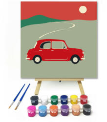 Számfestő Piros autó a mezőn - gyerek számfestő készlet (szamkid310)
