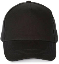 K-UP KP162 tépőzáras 5 paneles pamut baseball sapka K-UP, Black-U (kp162bl-u)